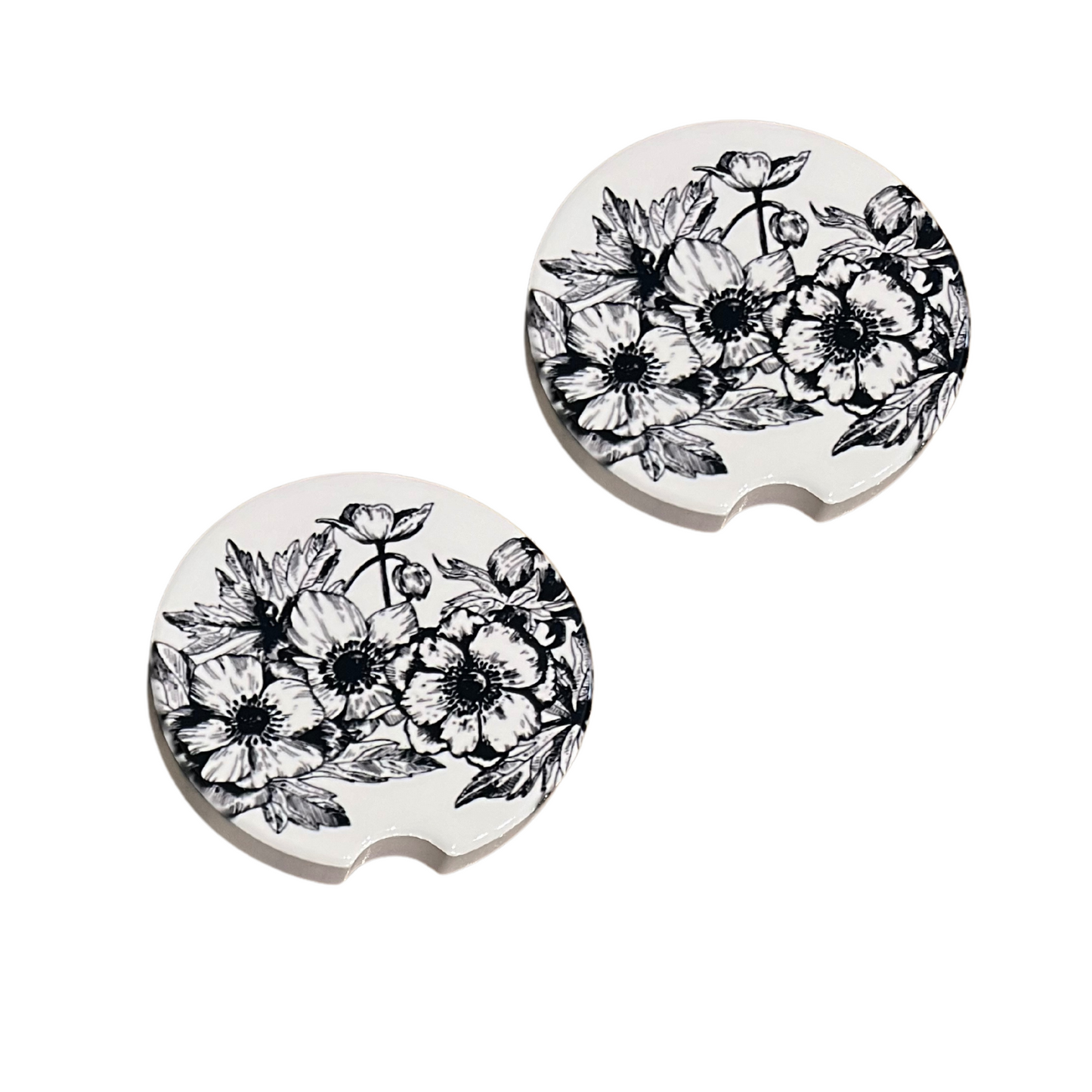Car Coasters - Sketch of Flowers