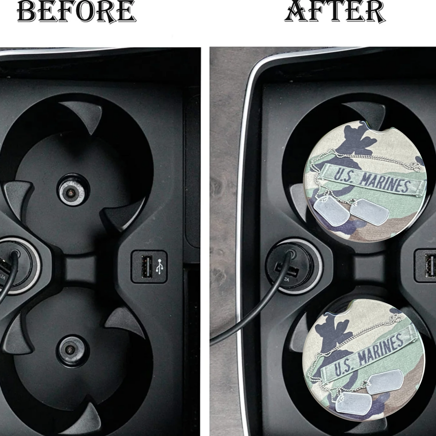 Car Coasters - US Marines Camo