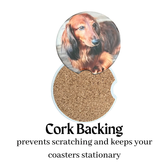 Car Coasters - Dog - Red Haired Dachshund/Docson