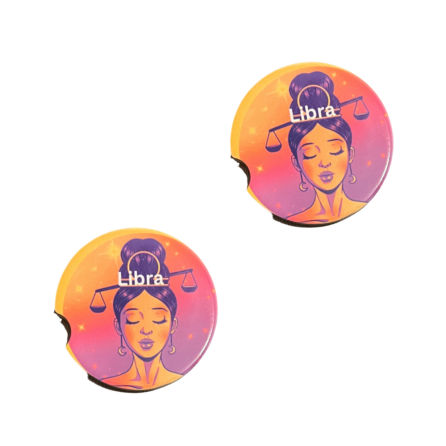 Car Coasters - Zodiac Sign - Libra