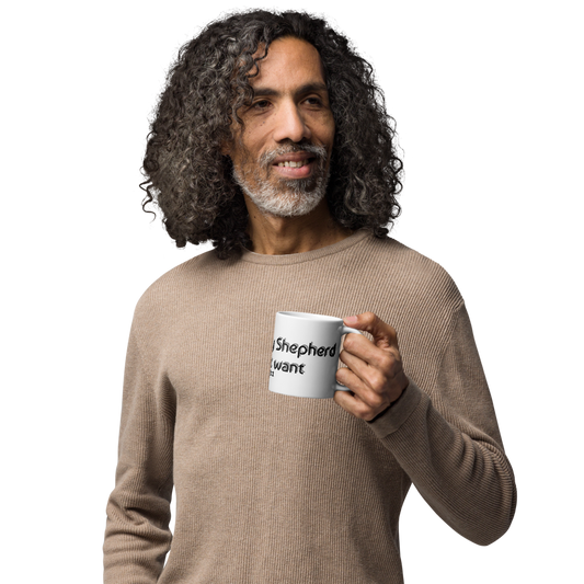 White glossy mug - The Lord is My Shepherd Psalm 23:1