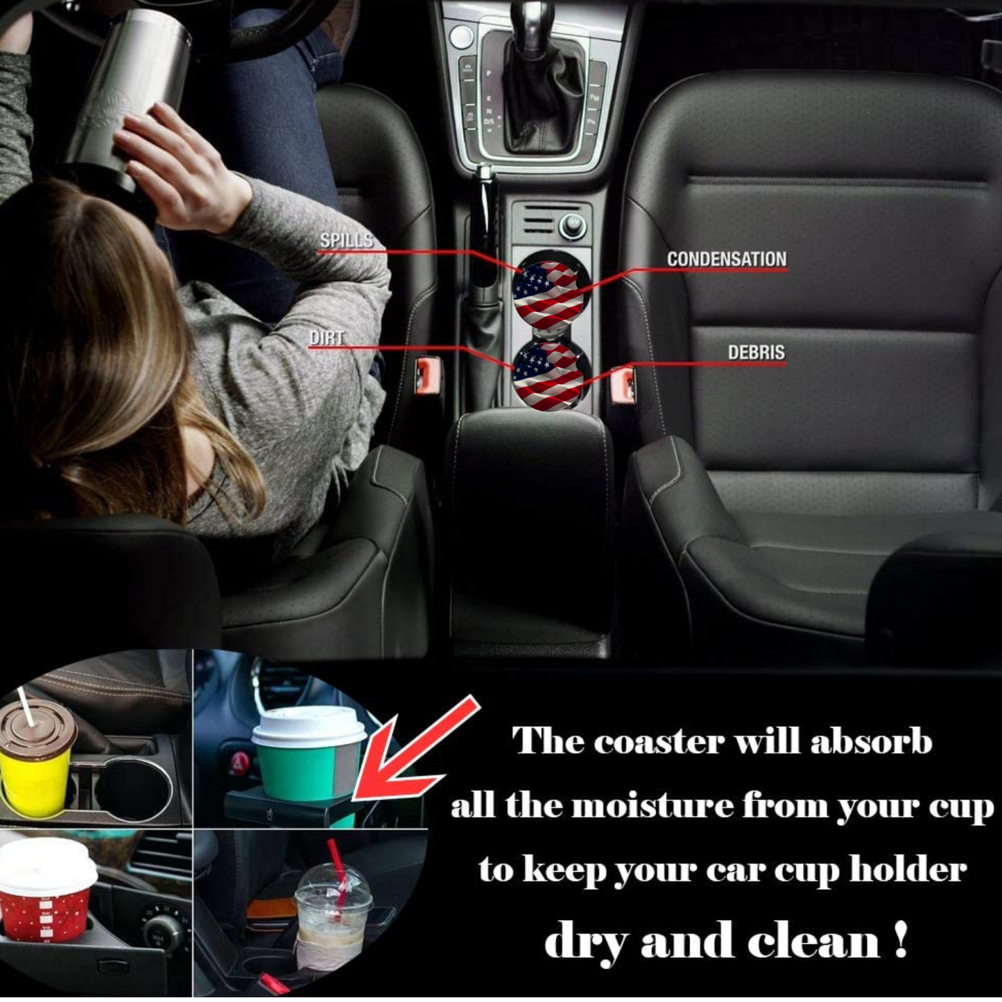 Car Coasters - American Flag