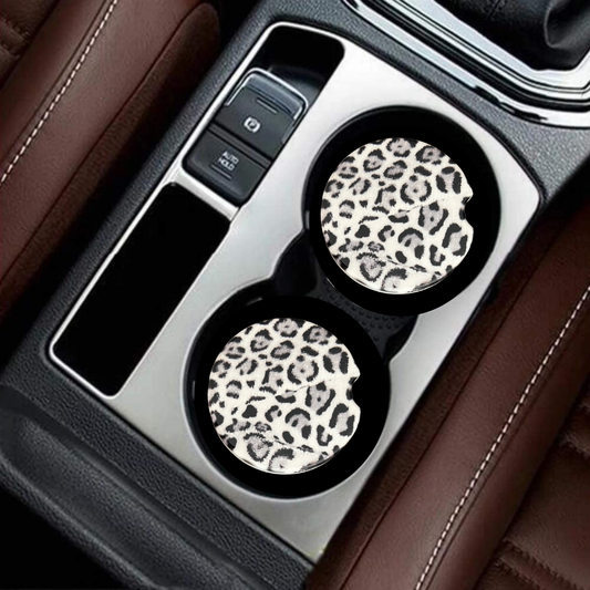 Car Coasters - Leopard Print