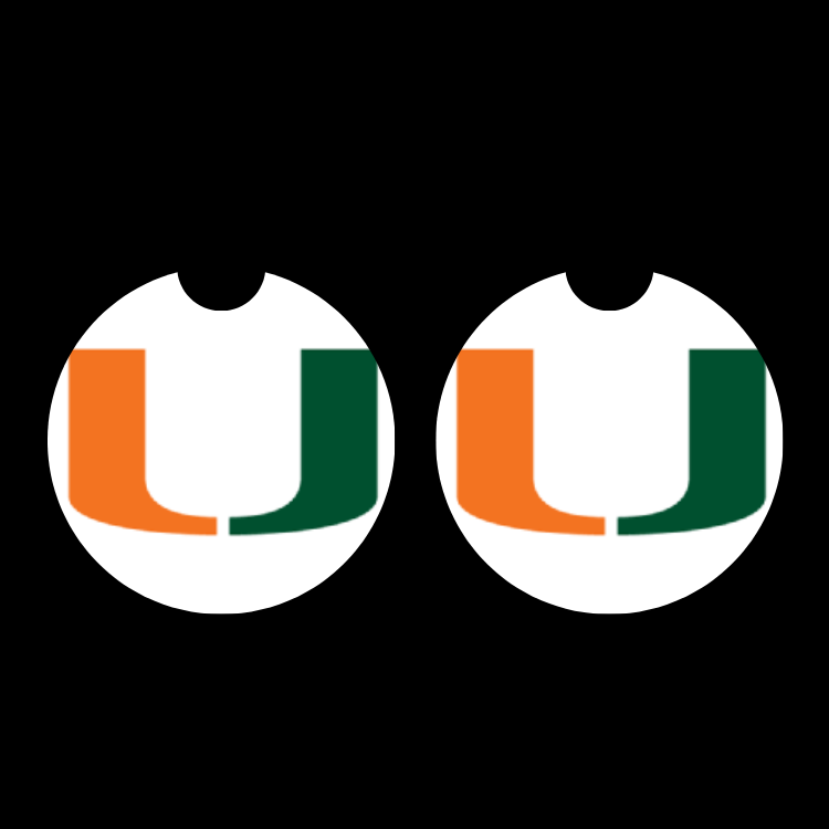 Car Coasters - Miami Hurricanes (white back ground)