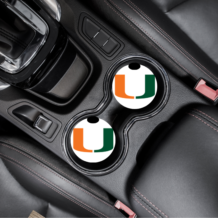 Car Coasters - Miami Hurricanes (white back ground)