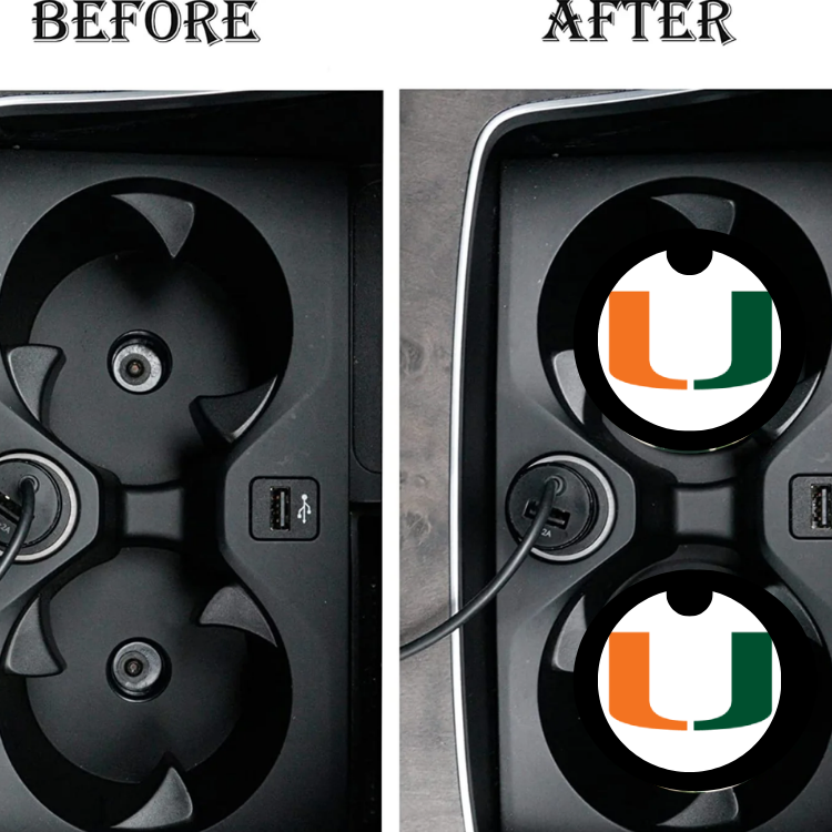 Car Coasters - Miami Hurricanes (white back ground)