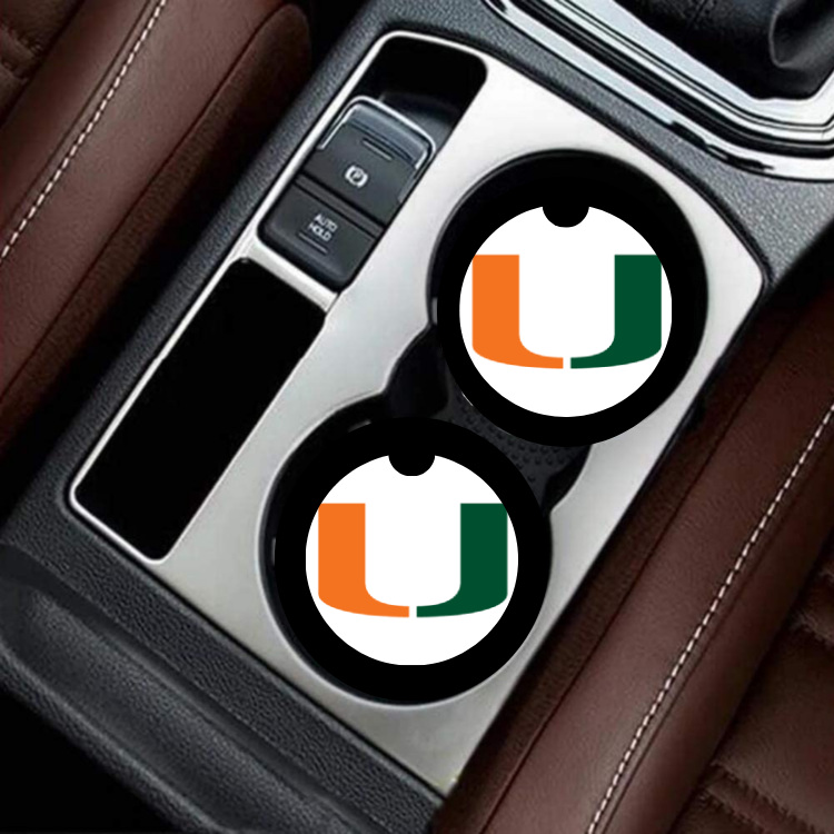 Car Coasters - Miami Hurricanes (white back ground)