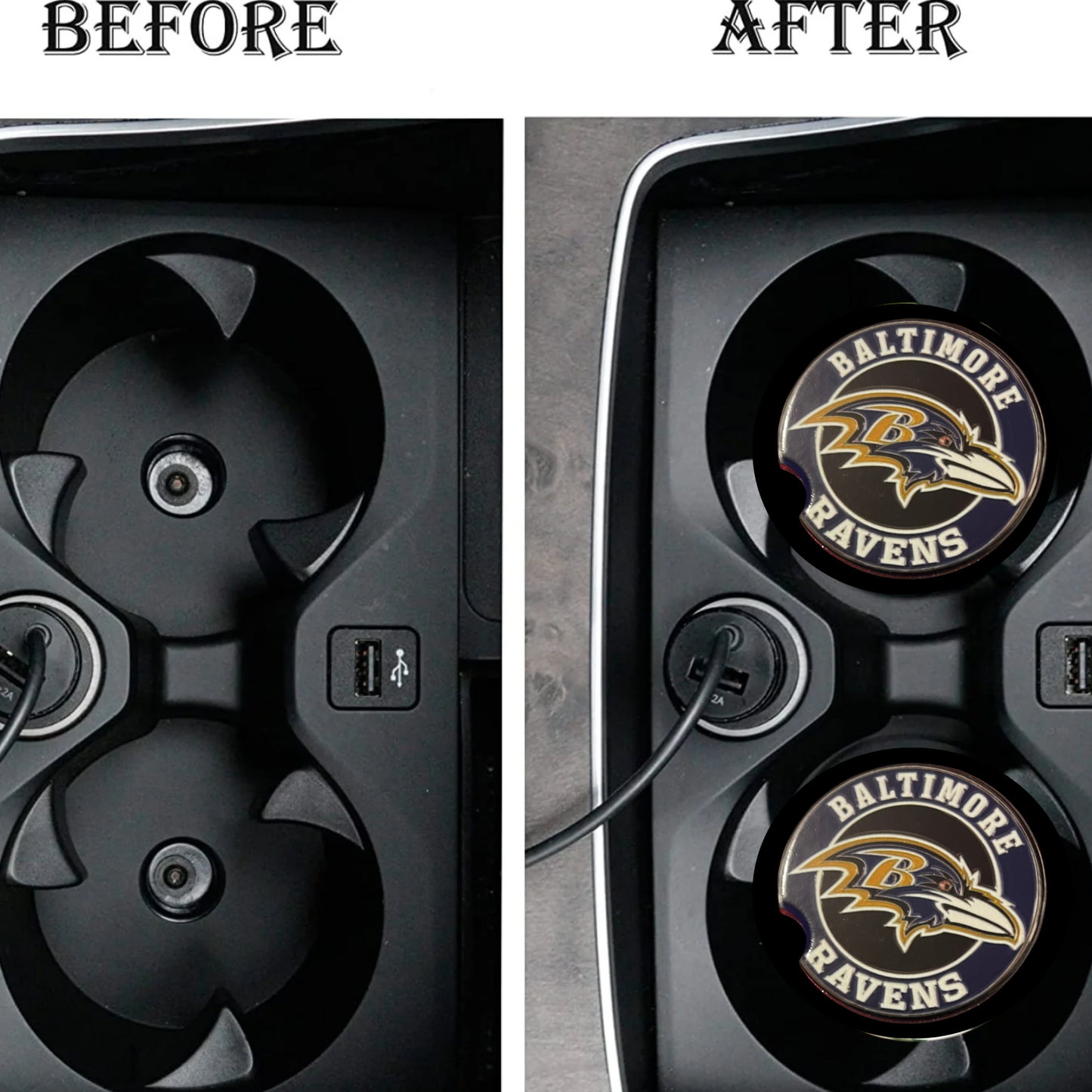 Car Coasters - Baltimore Ravens