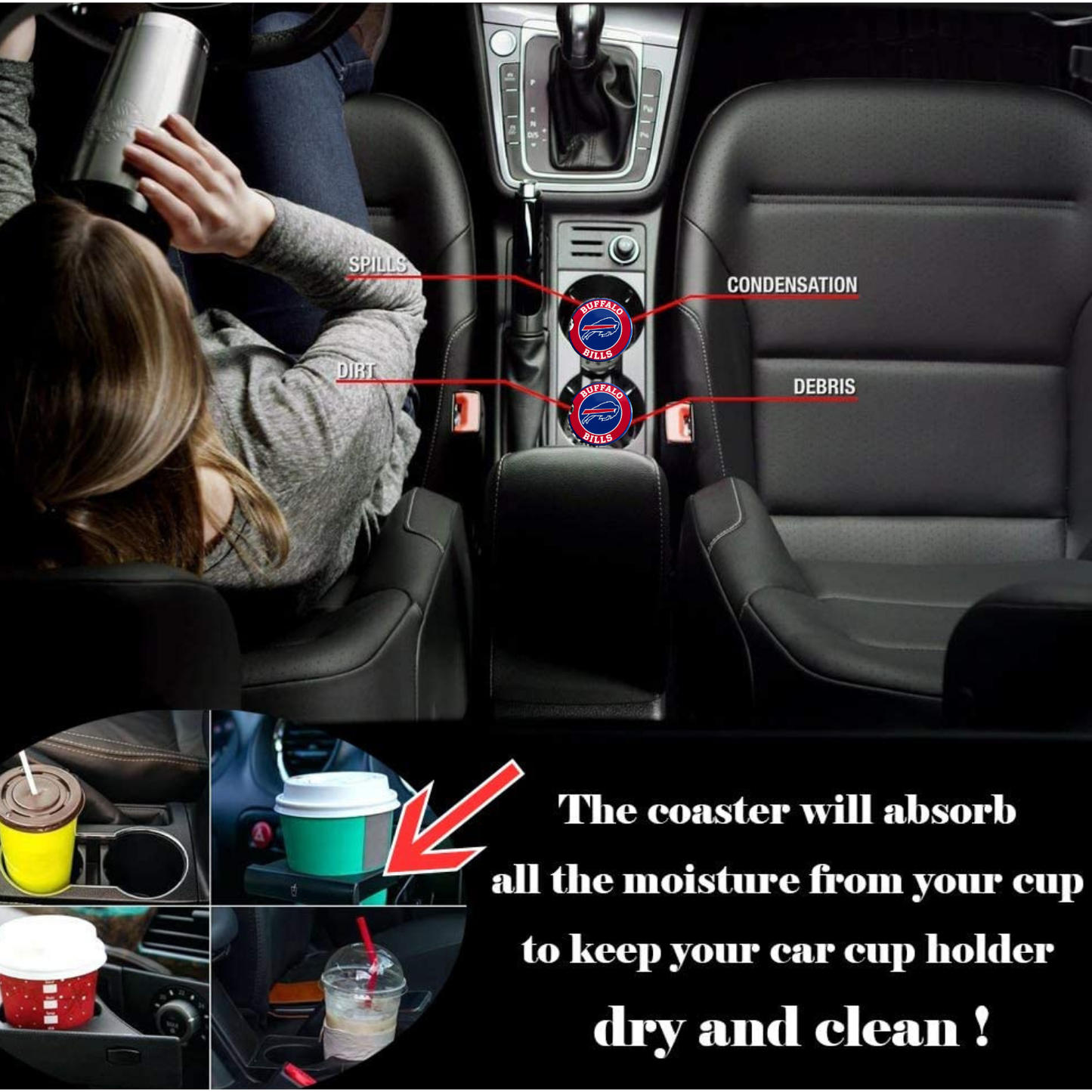 Car Coasters - Buffalo Bills