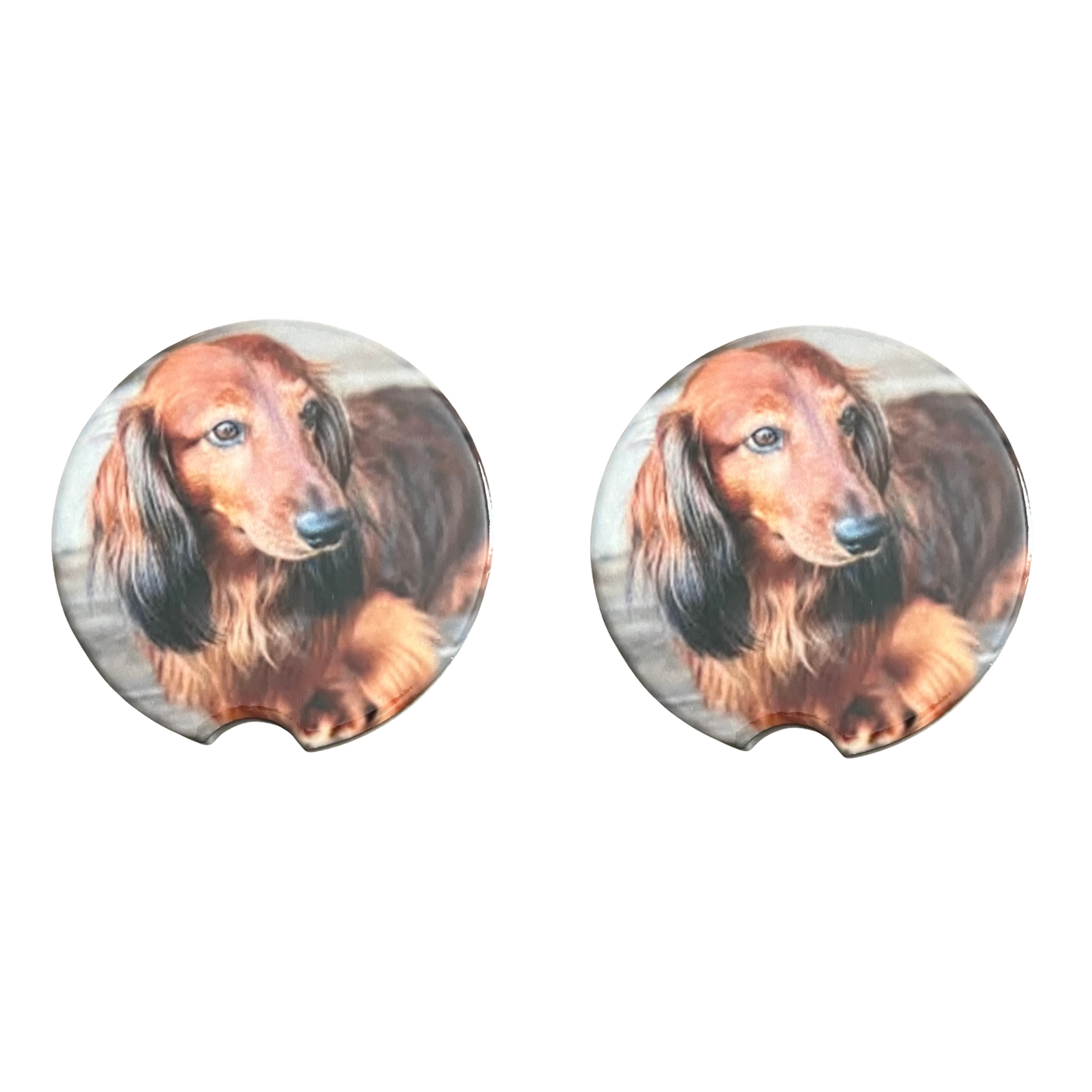 Car Coasters - Dog - Red Haired Dachshund/Docson