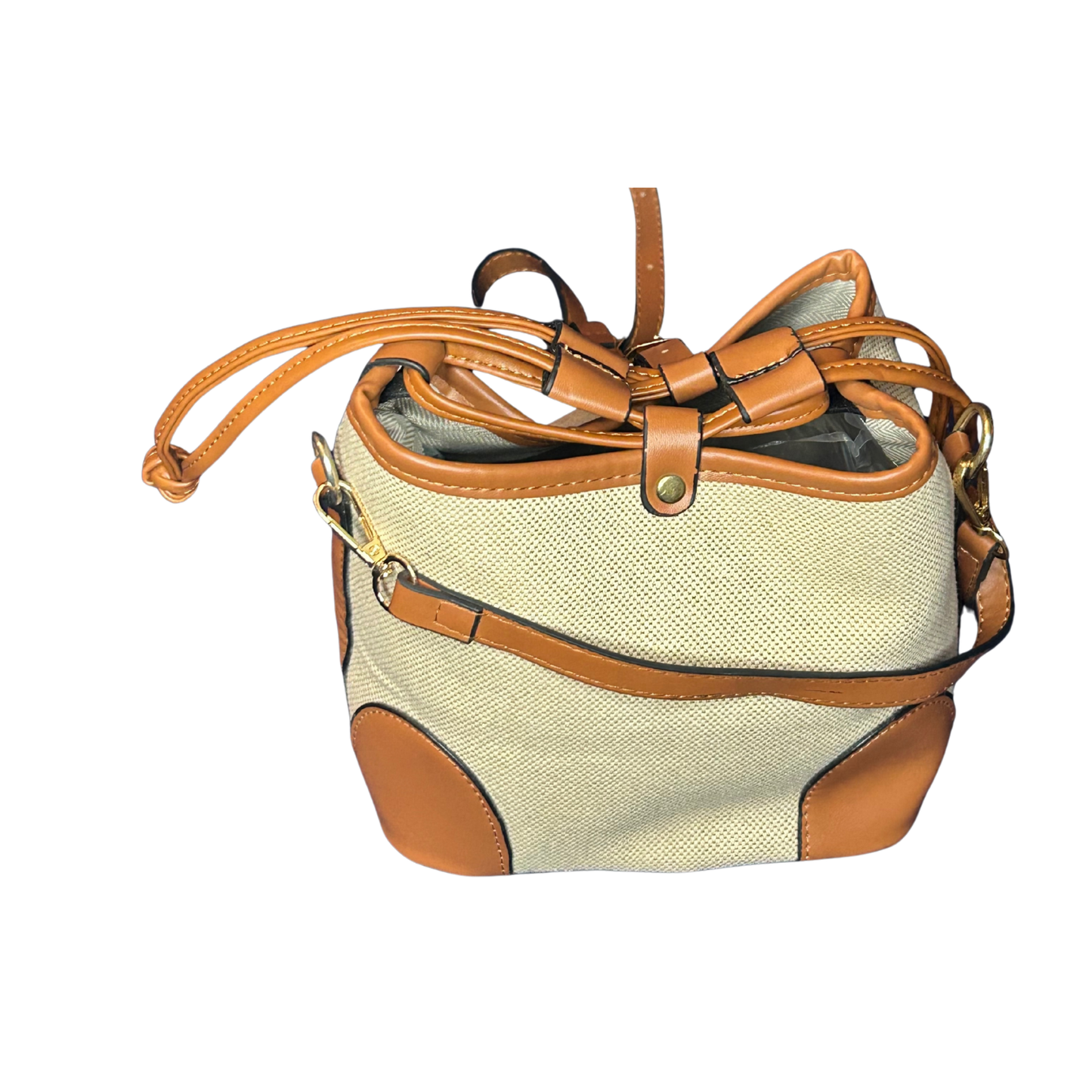 Elegant Crossbody Bucket Draw String Handbag