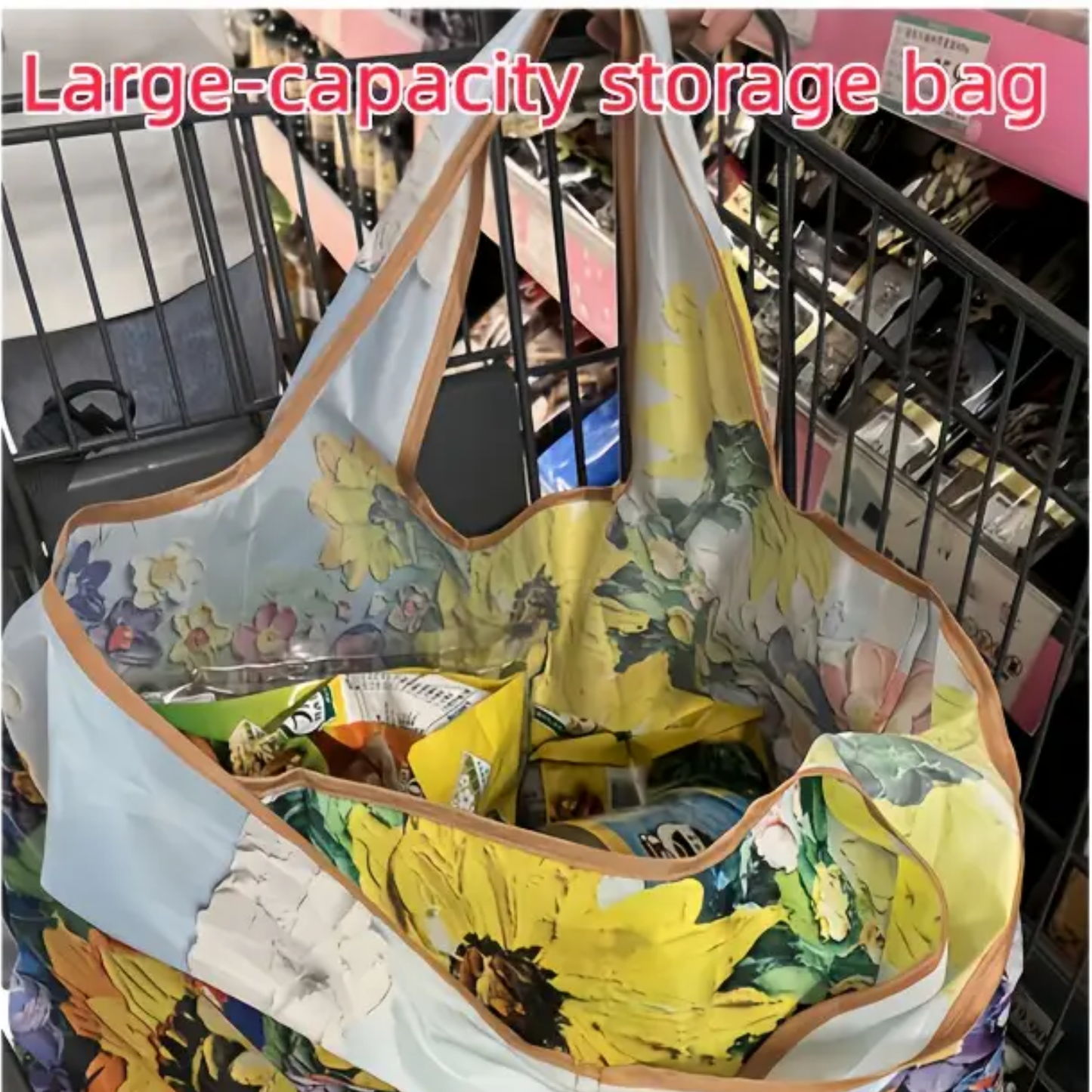 Extra Large Reusable Grocery Bag - Heavy Duty Oxford Fabric