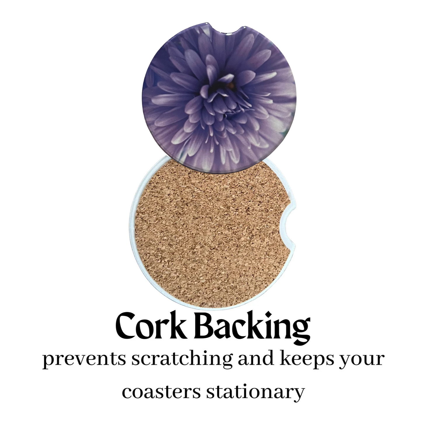 Car Coasters - Purple Flowers