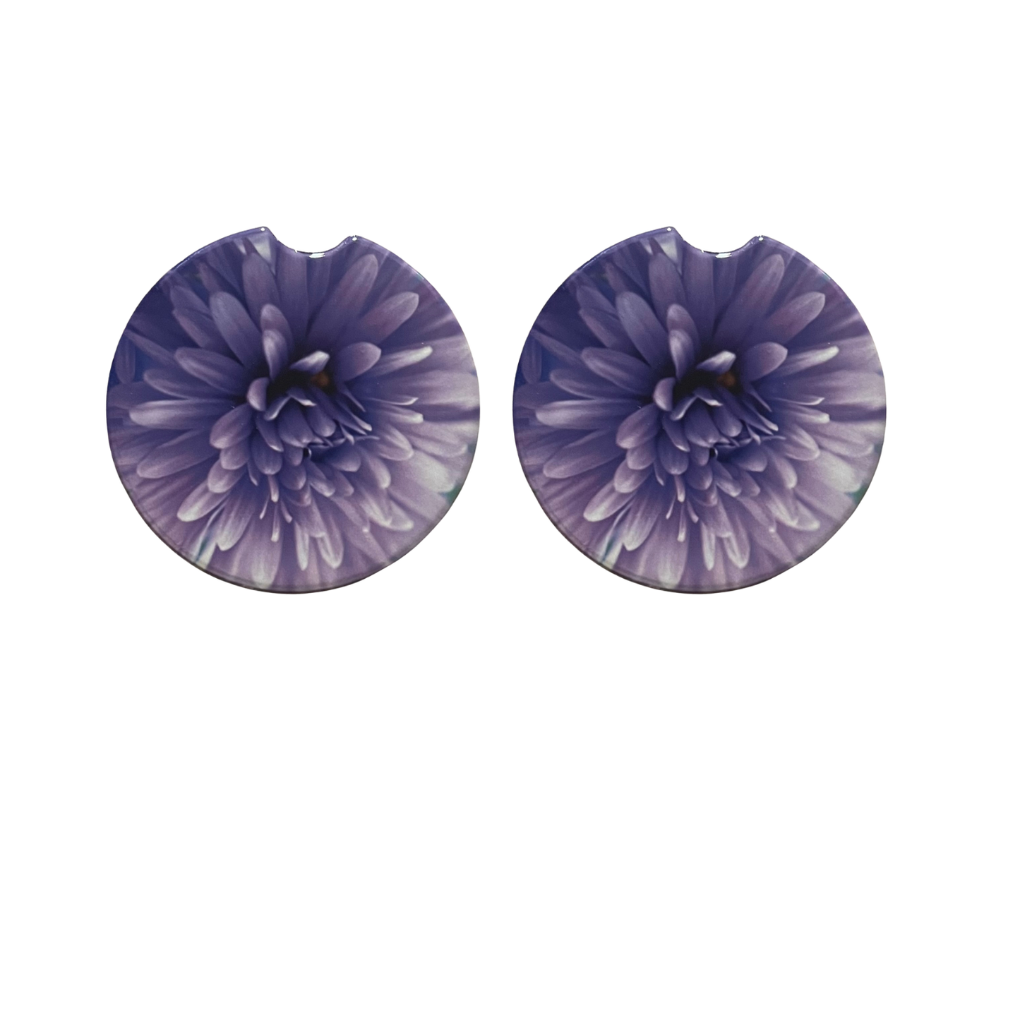Car Coasters - Purple Flowers