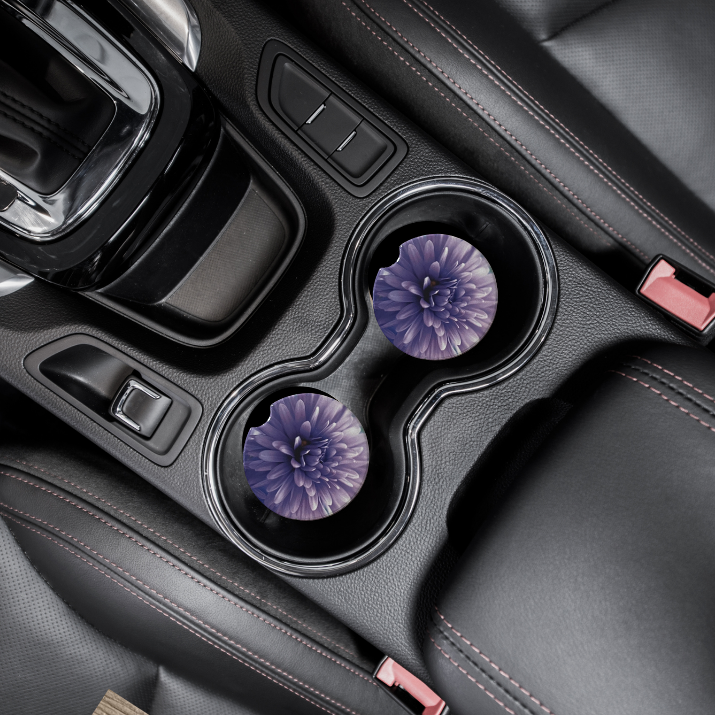 Car Coasters - Purple Flowers