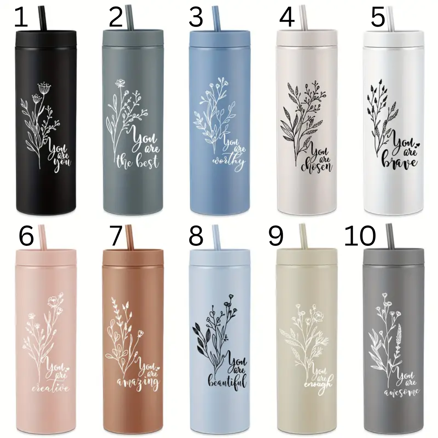 16oz Skinny Tumbler Matte Finish Great Gift for Family Friends or Someone Special