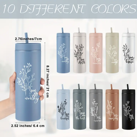 16oz Skinny Tumbler Matte Finish Great Gift for Family Friends or Someone Special